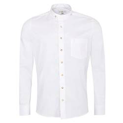 Almsach Herren Trachten-Mode Trachtenhemd Elias Slim Fit in Weiß traditionell, Größe:XL, Farbe:Weiß von Almsach