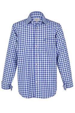 Almsach Herren Trachtenhemd blau-Weiss karo Langarm von Gr. S-XXXL - Der Klassiker für alle Oktoberfeste und Volksfeste, Jeans (blau), XL von Almsach