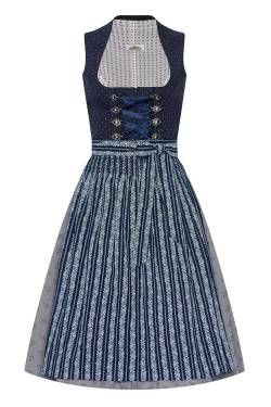 Midi Dirndl 65 cm dunkelblau weiß gemustert Fariba 015618 von Almsach