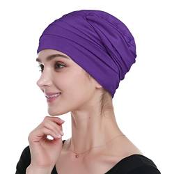 Alnorm Bambus Chemo Kopfbedeckung Kopfwickel für Krebspatienten - warm, Marineblau, Einheitsgröße von Alnorm