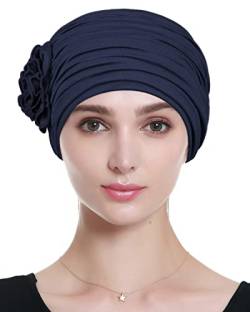 Alnorm Chemo-Kopfbedeckung Komfort-Tageswäsche für kahlköpfige Frauen mit dünnem Haar Navy blau von Alnorm