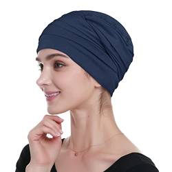 Alnorm Chemo-Kopfbedeckung aus Bambus für Krebspatienten, warm, Graues Muster, Einheitsgröße von Alnorm