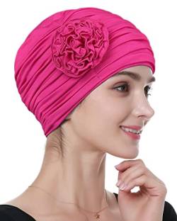 Alnorm Chemo-Turbane für Frauen Schlaf Kopfbedeckung Schal Beanie-Kappe Hut Rosa von Alnorm
