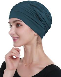 Alnorm Haarausfall Schlafmütze für alle Jahreszeiten Dunkelblau-Grün von Alnorm
