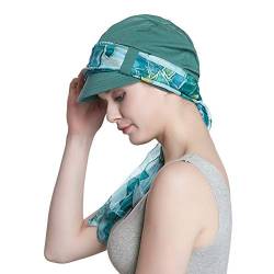 Alnorm Kopftuch für Frauen Chemo Baseballmütze aus Baumwolle Sonnenhut Visier von Alnorm