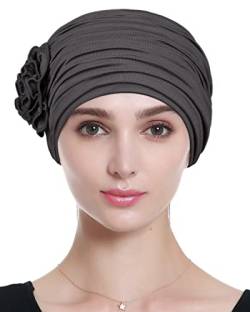 Alnorm Kopftücher und Schals für Chemo-Glatze Elegante Hüte Dunkelgrau von Alnorm