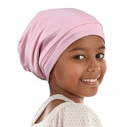 Alnorm Lockige Mädchen-Schlafmütze für Mädchen Beanie-Kappe mit Satinfutter Slap Hat für Schwarze Mädchen Einstellbar von Alnorm