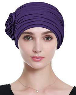 Chemo-Schals Seidige Schlafkopfbedeckungen für Alopezie Violett von Alnorm