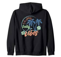 Salty Vibes Palme Wave Blume Sonnenschein Vögel Frauen Mädchen Kapuzenjacke von Aloha Hawaii Hawaiian Island Shirt Palm Beach Surf