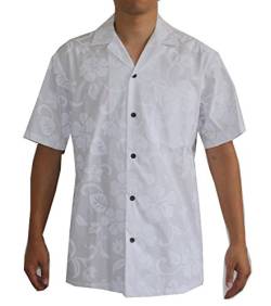 Made in Hawaii! Herren Hawaii-Hemd Hochzeit Hawaii-Hemd Weiß, Weiß, X-Groß von Alohawears Clothing Company