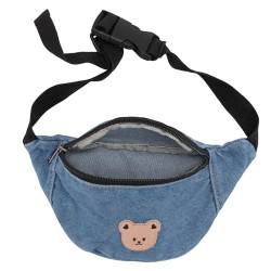 Coole Hüfttasche für, Verstellbare, Stilvolle Hüfttasche aus Segeltuch mit Bärendesign für Essentials Key (hellblau) von Alomejor