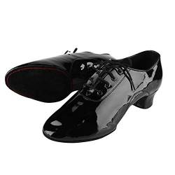 Männer Tanzschuhe Latin Schuhe Männlich PU Leder Latin Dance Schuhe Schwarz(42) von Alomejor