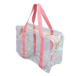 Tragbare Make-up-Tasche aus Durchsichtigem PVC mit Stabilem Reißverschluss für Reisen, Fitnessstudio, Badezimmer oder Strand, TSA-konform von Alomejor