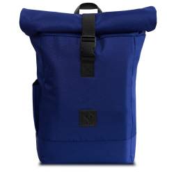 Alopa Rolltop Rucksack für Damen & Herren wasserabweisend mit Laptopfach - für Fahrard, Wandern, Reisen, Schule, Uni und Job (Blau) von Alopa