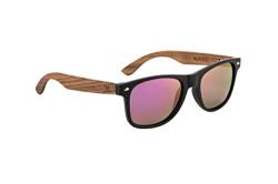 AlpDeer Holz Sonnenbrille Walnuss Damen und Herren UV400 Polarisiert (lila) von AlpDeer