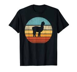 Alpaka Retro Vintage 60er 70er Jahre Sonnenuntergang Bauernhof Tier Bauer Herren T-Shirt von Alpaca Squad Co