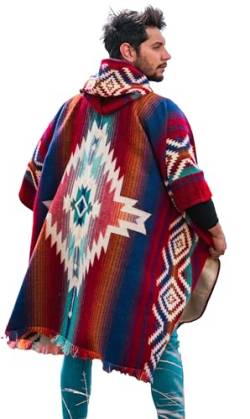 Alpaca World | Alpaka-Ponchos für Damen und Herren | Handgefertigt mit dem besten Baby-Alpakawollmaterial von ecuadorianischen Kunsthandwerkern., Wein, Lila, Orange, Variety, Einheitsgröße von Alpaca World