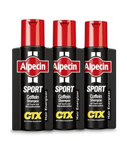 Alpecin Sport Coffein-Shampoo CTX - 3 x 250 ml - bei sportlicher Belastung | Energie für kräftiges Haar | Haarpflege für Männer - Made in Germany von Alpecin