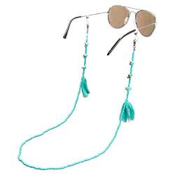 Alpenflüstern Brillenkette Boho - Sonnenbrillenkette, Maskenkette, Kette für Sonnenbrille (türkis) DHK289 von Alpenflüstern