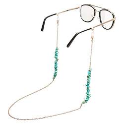 Alpenflüstern Brillenkette Steine - Sonnenbrillenkette, Maskenkette, Kette für Sonnenbrille (türkis) DHK288 von Alpenflüstern