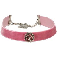 Alpenflüstern Choker Trachten-Samt-Kropfband Hirsch (rosé-rosa), - Trachtenkette enganliegend, Kropfkette elastisch mit Hirschgeweih, eleganter Damen-Trachtenschmuck, Samtkropfband breit von Alpenflüstern