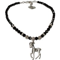 Alpenflüstern Collier Perlen-Trachtenkette Bambi-Rehkitz (schwarz), - Damen-Trachtenschmuck Dirndlkette von Alpenflüstern