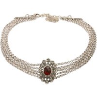 Alpenflüstern Collier Trachten-Metall-Kropfkette Luzia (rot), - elegante Trachtenkette - nostalgischer Damen-Trachtenschmuck, Dirndlkette mit Mittelteil von Alpenflüstern