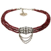 Alpenflüstern Collier Trachten-Perlen-Kropfkette Thea (rot), - nostalgische Trachtenkette, eleganter Damen-Trachtenschmuck, Dirndlkette von Alpenflüstern