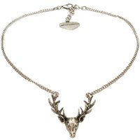 Alpenflüstern Collier Trachtenkette Metall-Halskette Hirsch (antik-silber-farben), - Damen-Trachtenschmuck Dirndlkette von Alpenflüstern