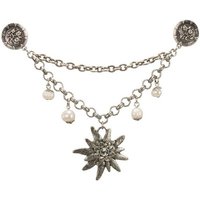 Alpenflüstern Kette mit Anhänger Pin-Charivari Strass-Edelweiss (antik-silber-farben) von Alpenflüstern