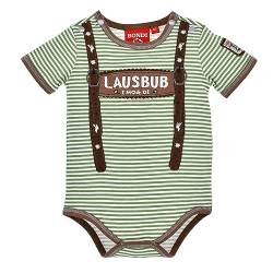 BONDI Body halbarm geringelt ´Lausbub´, stripe forest/white 74 Tracht Baby Jungs Artikel-Nr.91636 von Alpenglück