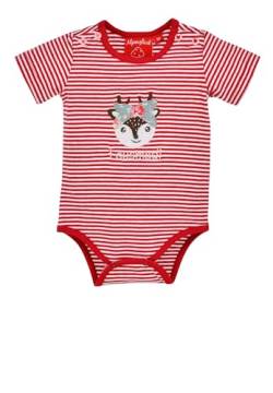 BONDI Body halbarm geringelt ´Lausmadl´, stripe red/white 86 Tracht Baby Mädchen Artikel-Nr.86849 von Alpenglück