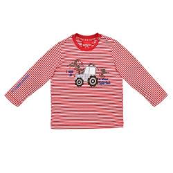 Bondi T-Shirt Langarm Geringelt ´Kleiner Spitzbub´, Stripe red/Offwhite 86 Tracht Baby Jungs Artikel-Nr.91572 von Alpenglück
