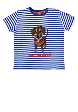 Bondi T-Shirt halbarm Geringelt ´Waldi´, Stripe Blue/White 104 Tracht Baby Jungs Artikel-Nr.91719 von Alpenglück