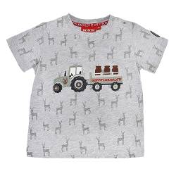 Bondi T-Shirt halbarm ´Traktor´, Grey-Melange 98 Tracht Baby Jungs Artikel-Nr.91630 von Alpenglück