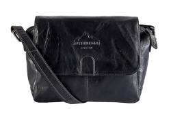 Alpenleder Handtasche - Modell: MADL (Handgefertigt) - Nachhaltiges Bio-Leder aus regionaler Landwirtschaft | Messenger Bag Leder Umhängetasche *Fair Produziert* (26x18x5cm) (Ebenholz) von Alpenleder