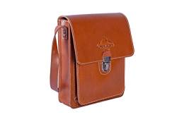 Alpenleder Messenger Bag - KITZBÜHL (Handgefertigt) - Nachhaltiges Bio-Leder aus regionaler Landwirtschaft | Umhängetasche, Handtasche, Tablettasche 11zoll *Fair Produziert* (23.5 x 18.5 x 7cm, Terra) von Alpenleder