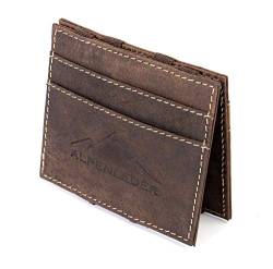 Alpenleder Portmonee - Magic Wallet (Handgefertigt) - Nachhaltiges Bio-Leder aus regionaler Landwirtschaft | Kartenetui mit Scheinfach, Portmonee Damen & Herren Leder *Fair Produziert* (10 x 8 x 1cm) von Alpenleder