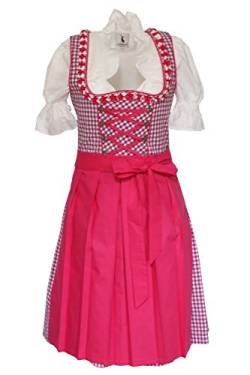 Alpenmärchen, 3 TLG. Dirndl-Set - Trachtenkleid, Bluse, Schürze, Gr.44, lila-pink, ALM-EF404 von Alpenmärchen