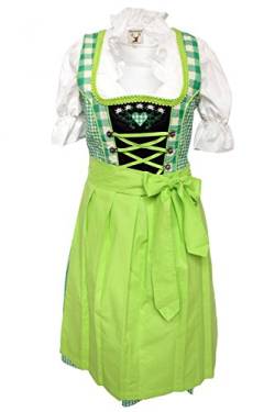 Alpenmärchen, 3tlg. Dirndl-Set - Trachtenkleid, Bluse, Schürze, Gr.34, grün, ALM733 von Alpenmärchen