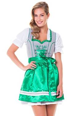 Alpenmärchen, 3tlg. Dirndl-Set - Trachtenkleid, Bluse, Schürze, Gr.36, grau-grün- ALM3072 von Alpenmärchen