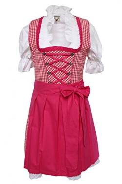 Alpenmärchen 3tlg. Dirndl-Set - Trachtenkleid, Bluse, Schürze, Gr.42, Fuchsia-Fuchsia, ALM011 von Alpenmärchen