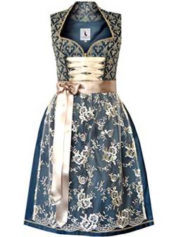 Alpenmärchen Midi Dirndl Belle aus Exklusiver Kollektion inkl. Spitzenschürze Gr.34 - ALM660 von Alpenmärchen