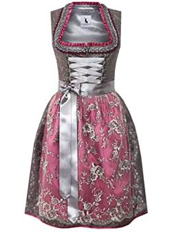 Alpenmärchen Midi Dirndl aus Exklusiver Kollektion inkl. Spitzenschürze Gr.38 - ALM904 von Alpenmärchen