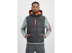 Blouson ALPHA INDUSTRIES "ALPHA Men - Vests Hooded Puffer Vest FD" Gr. 2 XL, grau (greyblack) Herren Jacken Übergangsjacken von Alpha Industries