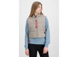 Blouson ALPHA INDUSTRIES "ALPHA Women - Vests Puffer Vest Cropped wmn" Gr. M, beige (vintage sand) Damen Jacken Übergangsjacken von Alpha Industries