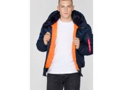 Bomberjacke ALPHA INDUSTRIES "MA-1 HOODED" Gr. M, blau (replica blue) Herren Jacken Winterjacken von Alpha Industries