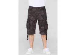 Cargobermudas ALPHA INDUSTRIES "Jet Short" Gr. 32, N-Gr, schwarz (black camo) Herren Hosen von Alpha Industries