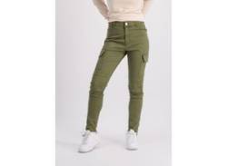 Cargohose ALPHA INDUSTRIES "ALPHA Women - Cargo Pants Zip Pant Wmn" Gr. M, Normalgrößen, grün (olive) Damen Hosen Cargohosen von Alpha Industries