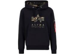 Hoodie ALPHA INDUSTRIES "ALP-Camo TPU Hoody" Gr. XXXL, schwarz (black) Herren Sweatshirts von Alpha Industries